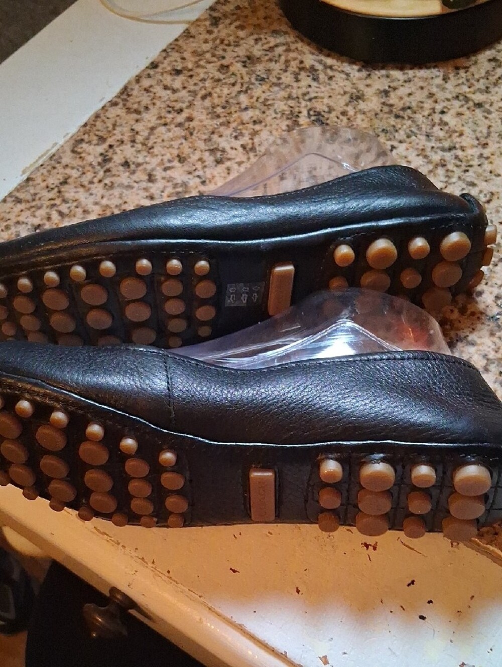 Coach Black Leather Ballet Flats with Silver Logo Plaques - Picture 5 of 11